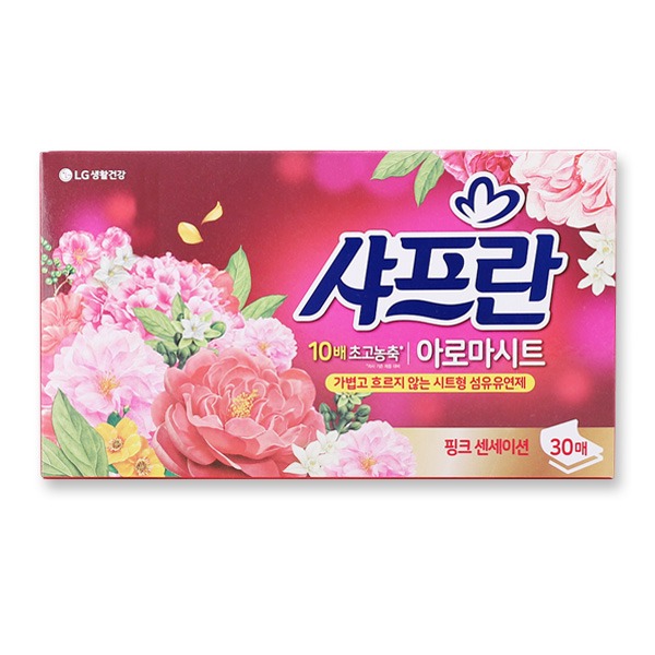 섬유유연제 샤프란 아로마시트 핑크 센세이션 30매
